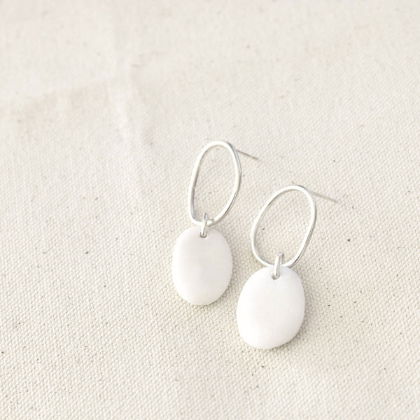 Pebble hoop earrings